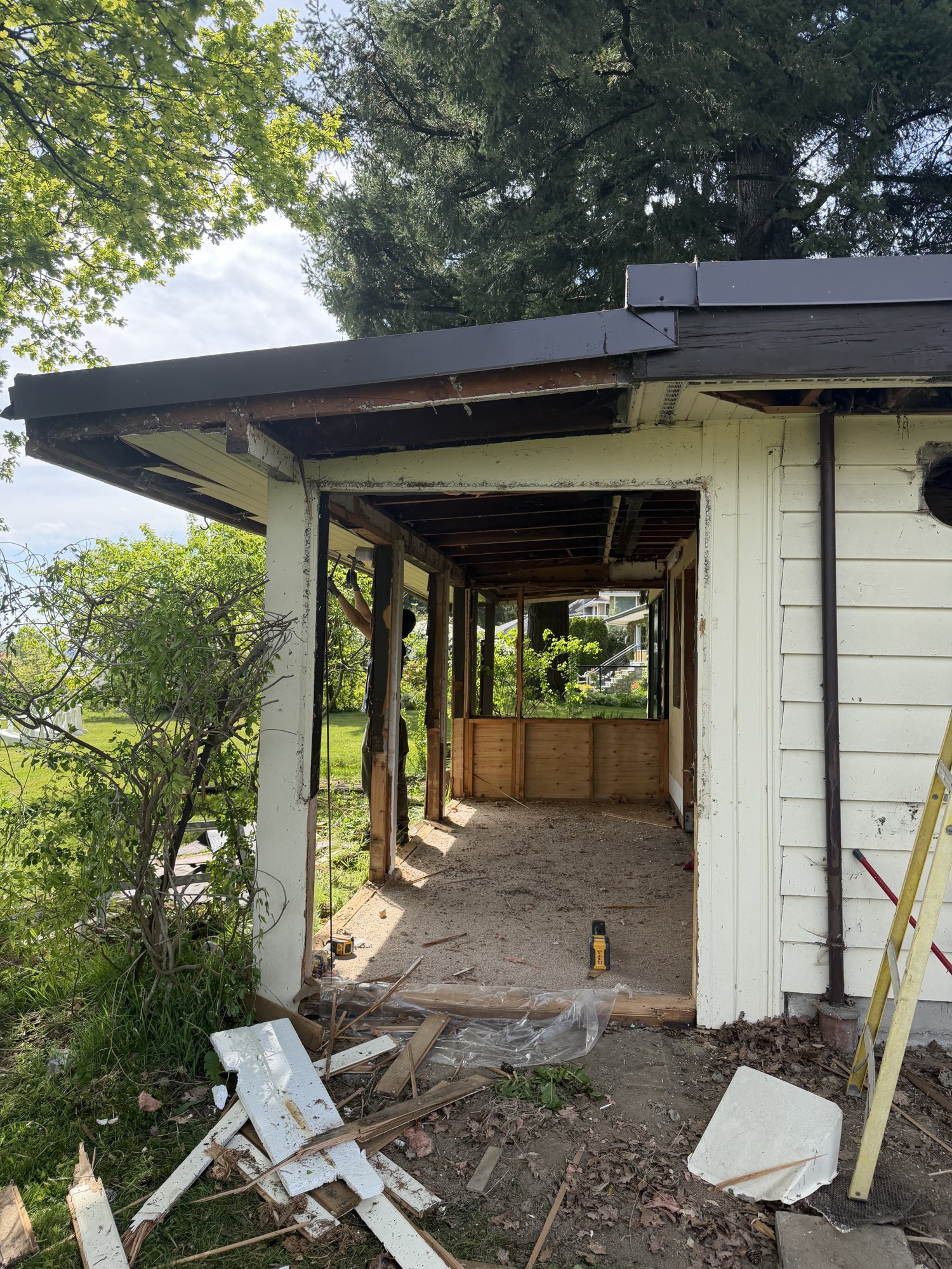 Maple Ridge Cottage Remodel — before & construction