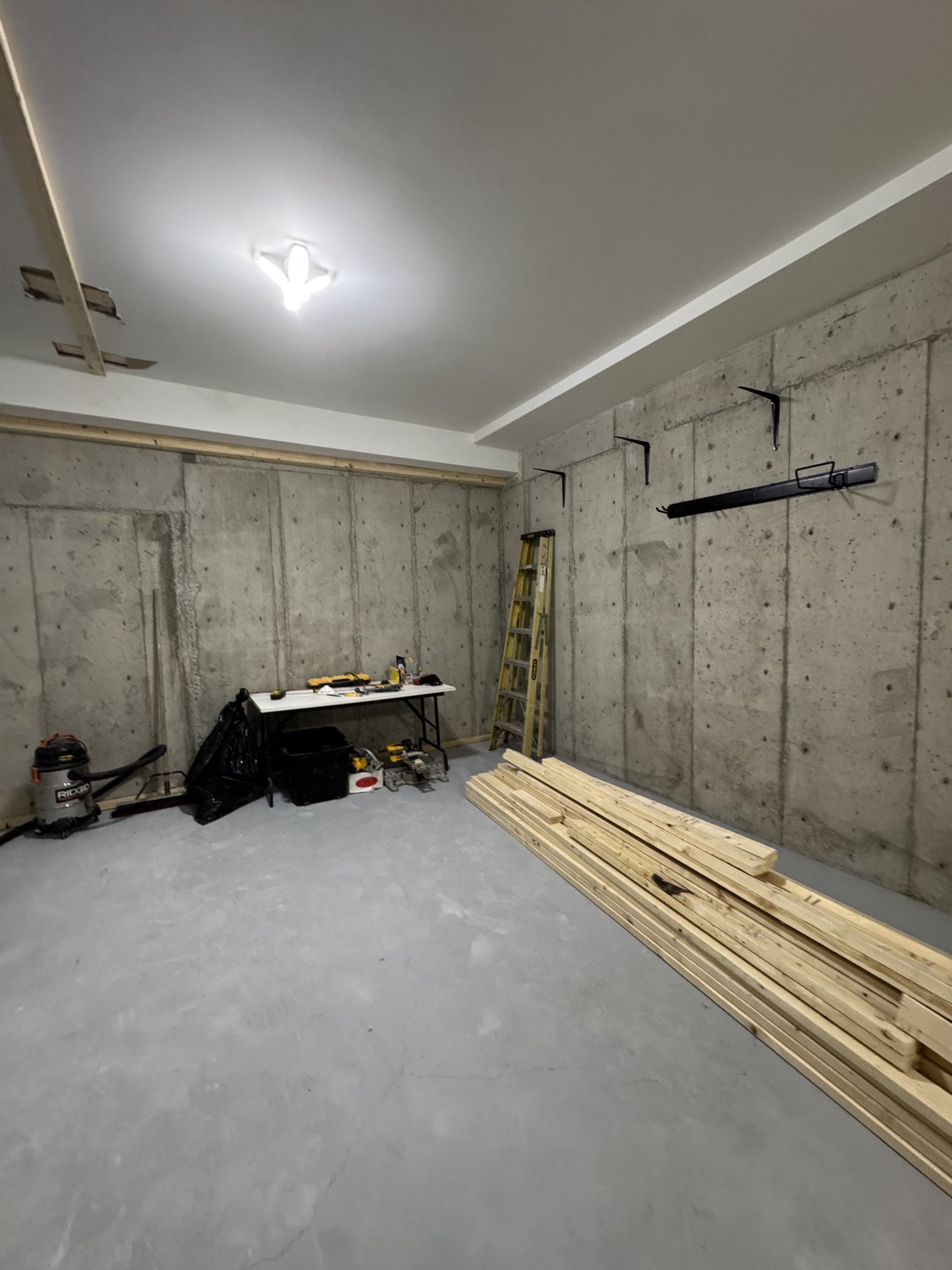 Garage Office Conversion — before & construction